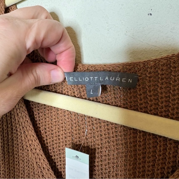 NWT Elliott Lauren Brown Knit Sleeveless Top Size Large - Picture 3 of 7